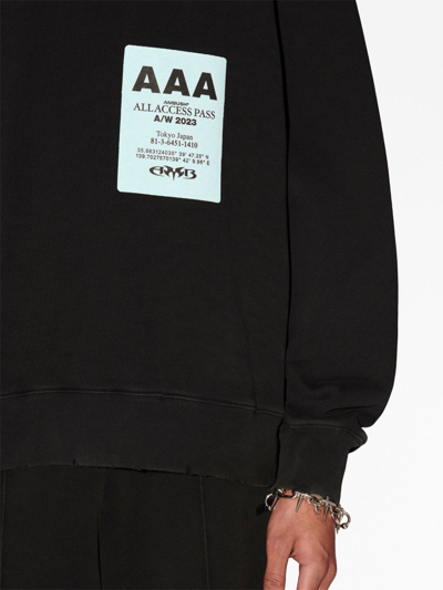 Shop Ambush Pass-patch Cotton Sweatshirt In Black