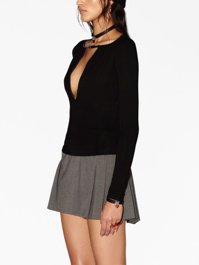 Shop Ambush V-neck Jersey Top In Black