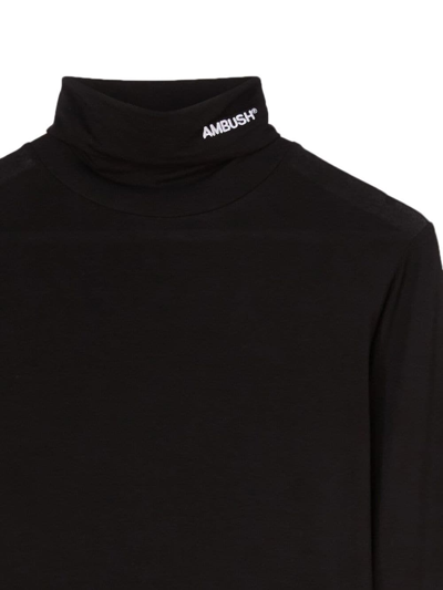 Shop Ambush Logo-embroidered Roll-neck Jersey In Black