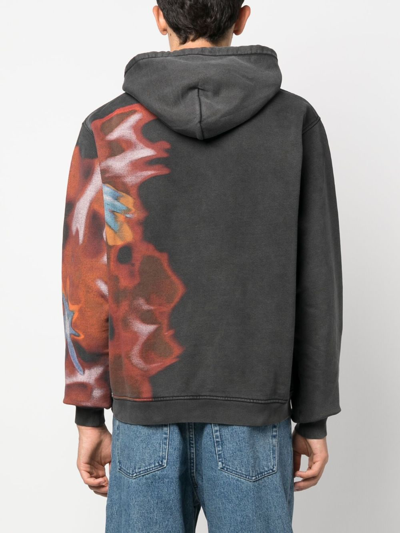 Ambush Hoodie With Red Graphic Print In Black