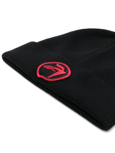 Shop Ambush Logo-patch Wool Beanie In Black