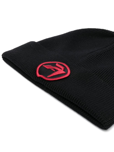 Ambush Foldable Ribbed Knit Wool Beanie In Black