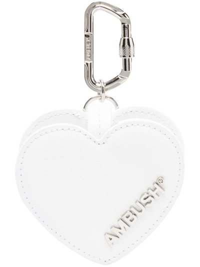 Shop Ambush Heart Leather Airpods Case In White