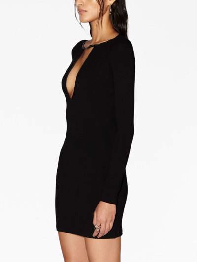 Shop Ambush V-neck Jersey Minidress In Black