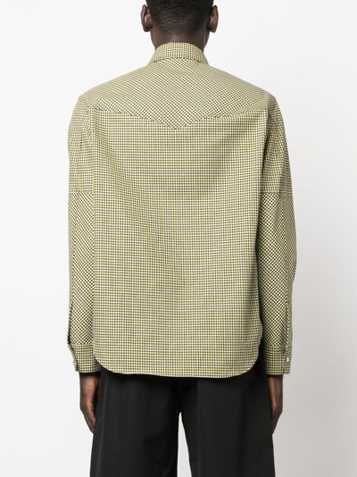 Shop Versace Logo-embroidered Checked Shirt In Black