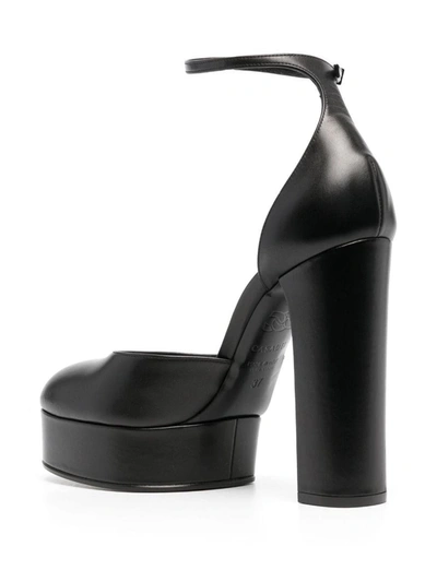 Casadei Black Patent Leather Pumps With Platform In Black