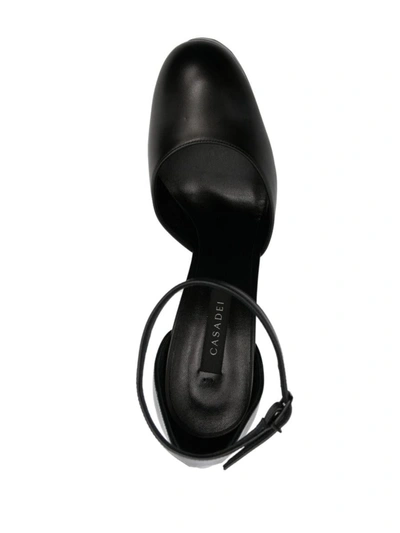 Casadei Black Patent Leather Pumps With Platform In Black