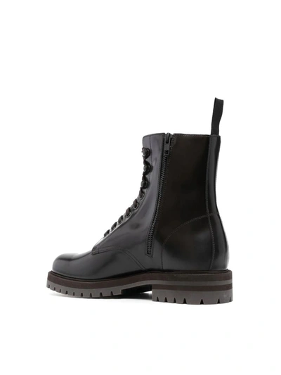 Shop Common Projects Combat Boot Shoes In Brown