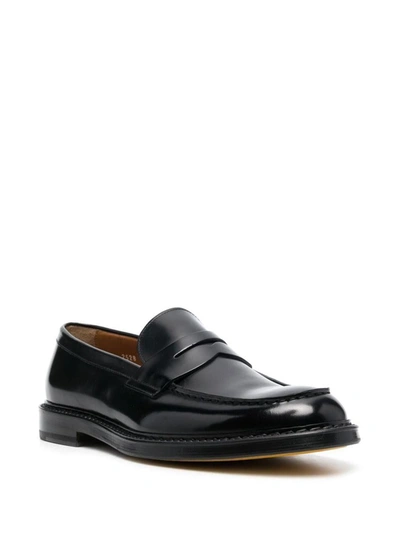 Shop Doucal's Horse Penny Loafers Shoes In Black