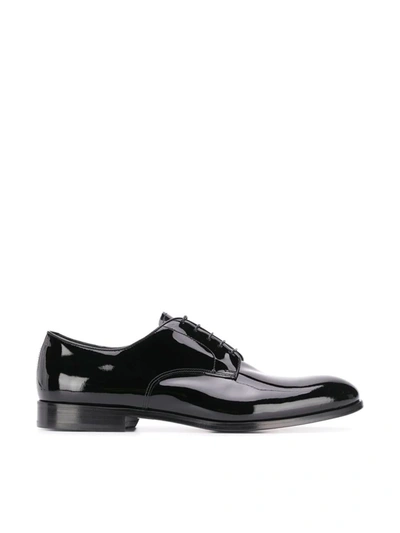 Shop Doucal's Skin Leather Derby Shoes In Black