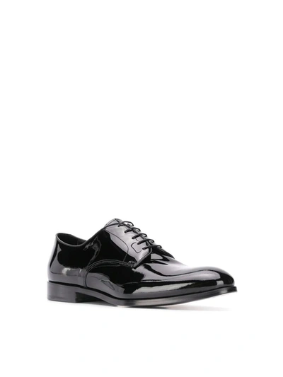 Shop Doucal's Skin Leather Derby Shoes In Black