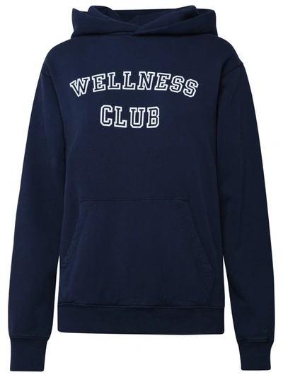 Shop Sporty And Rich Sporty & Rich Blue Cotton Hoodie In Navy