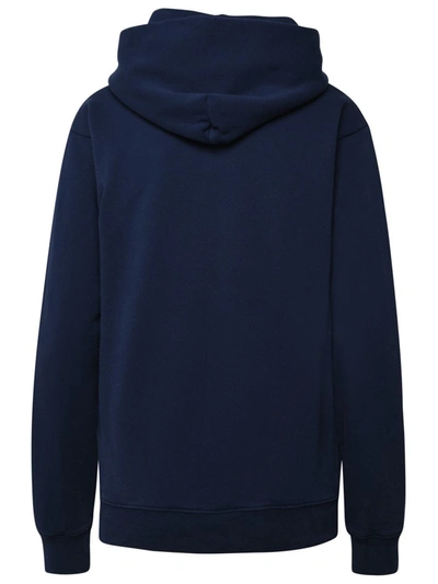 Shop Sporty And Rich Sporty & Rich Blue Cotton Hoodie In Navy