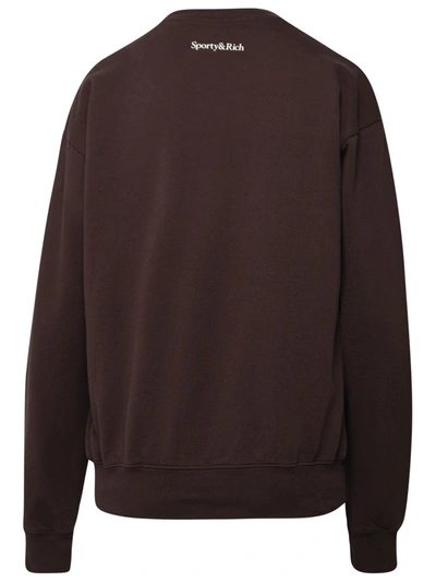 Shop Sporty And Rich Sporty & Rich Brown Cotton Sweatshirt