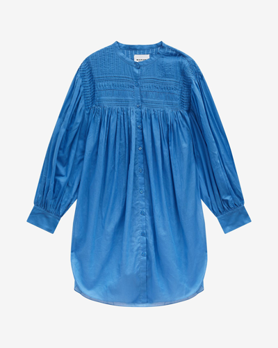 Shop Isabel Marant Étoile Plana Cotton Dress In Blue