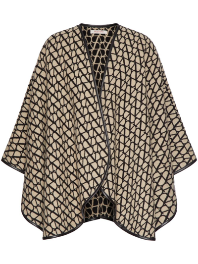 Shop Valentino Beige Toile Iconographe Reversible Cape In Neutrals