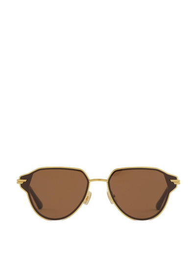Shop Bottega Veneta Eyewear Aviator Frame Sunglasses In Multi