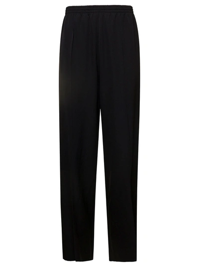 Shop Balenciaga Black Elastic Waist Pants In Wool Man