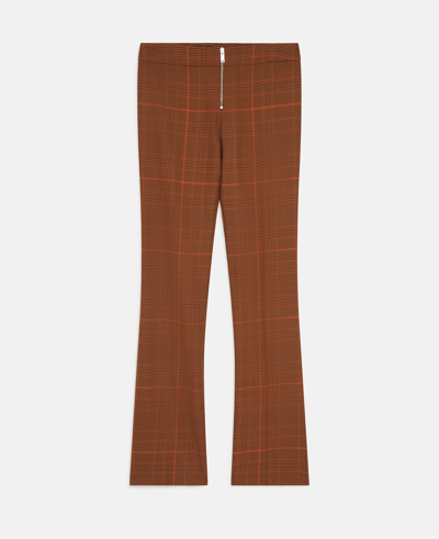 Shop Stella Mccartney Prince Of Wales Check Slim Fit Trousers In Amber Rose