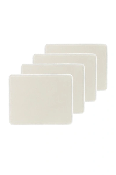 Shop Hawkins New York Essential Cotton Placemats Set Of 4 In Ivory