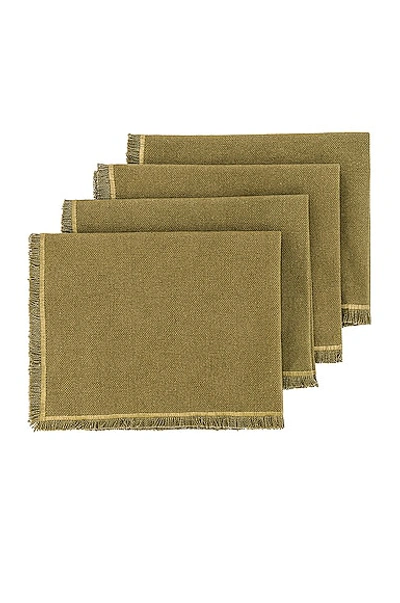 Shop Hawkins New York Essential Placemats Set Of 4 In Olive