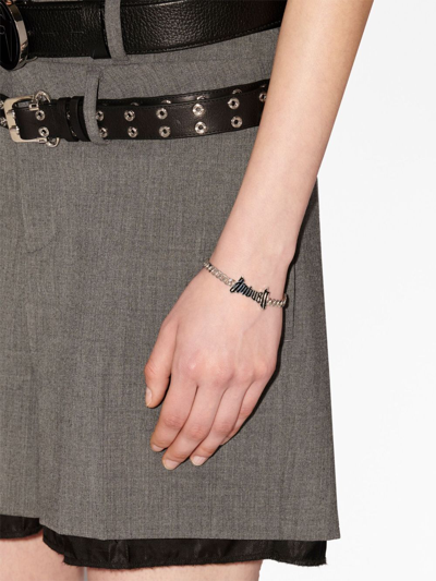 Shop Ambush Logo-charm Chain Bracelet In Silver