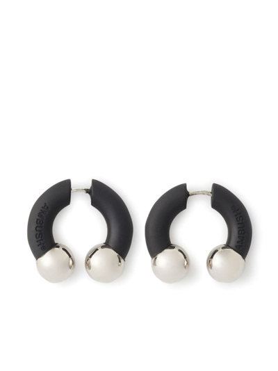 Shop Ambush Two-tone Barbell Earrings In Silver