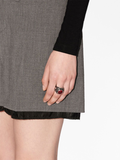 Shop Ambush Fw23 Class Crystal-embellished Ring In Silver