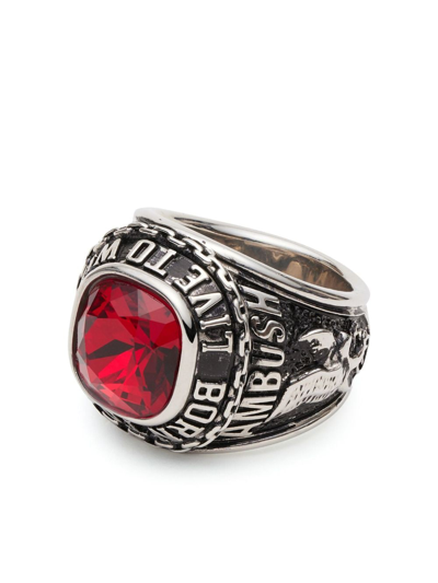 Ambush Fw23 Class Crystal-embellished Ring In Silver