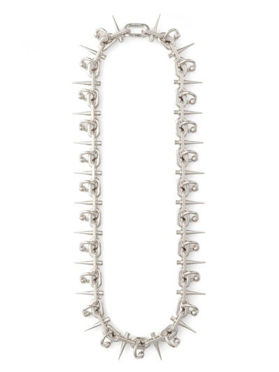 Shop Ambush Spiked Chain Necklace In Silver