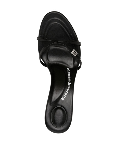 Shop Alexander Wang Lucienne 64mm Logo-plaque Sandals In Black