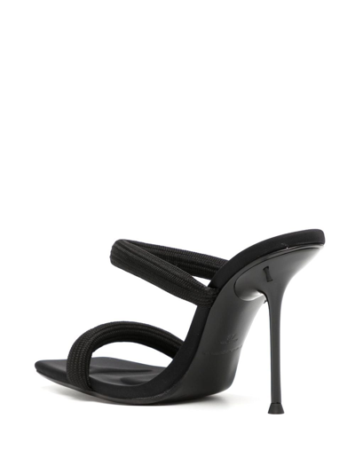Shop Alexander Wang Julie 90mm Logo-print Sandals In Black