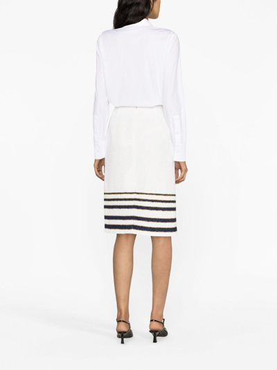 Valentino Scarf-detail Cotton Poplin Shirt In White