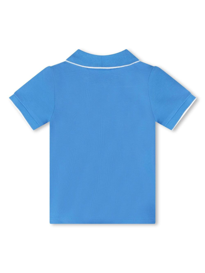 Shop Bosswear Logo-print Cotton Polo Shirt In Navy