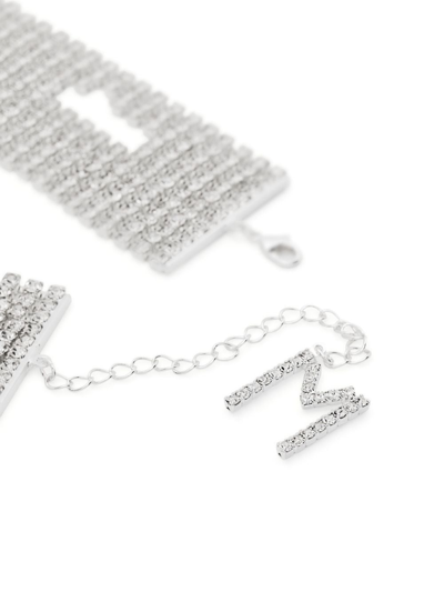 Shop Magda Butrym Crystal-embellished Draped Necklace In Silver