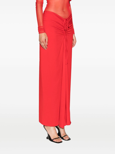 Christopher Esber Ruched Maxi Skirt In Red