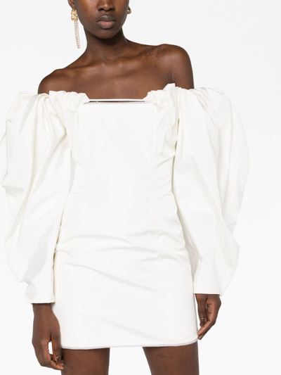 Shop Jacquemus La Robe Taffetas Minidress In White