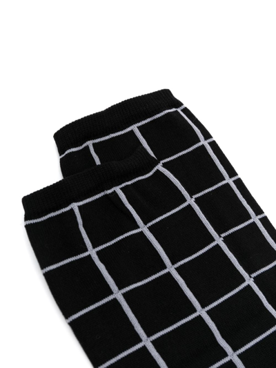 Shop Marni Intarsia-knit Checked Socks In Black