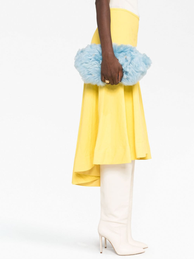 Jil Sander High-low Linen Midi Skirt In Yellow