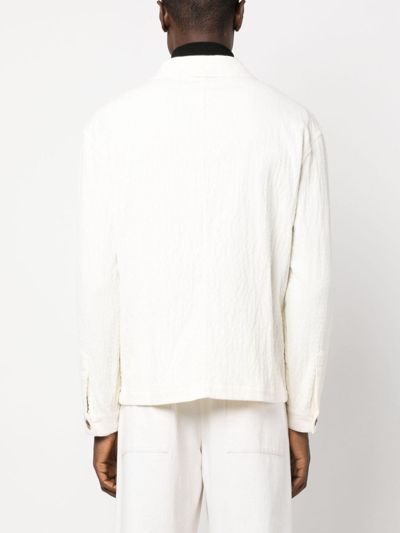Lardini Button-up Corduroy Shirt Jacket In White