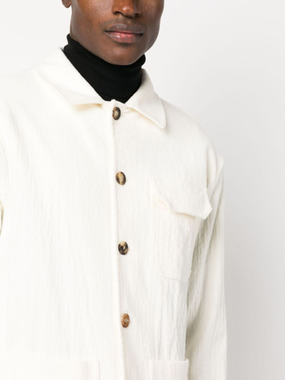 Lardini Button-up Corduroy Shirt Jacket In White