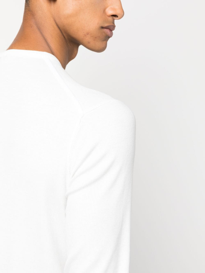 Shop Tom Ford Serafine Ribbed Long-sleeve T-shirt In White
