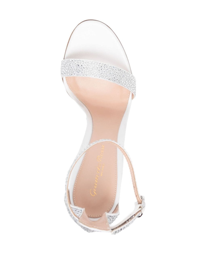 Shop Gianvito Rossi Crystal-embellished 110mm Sandals In White
