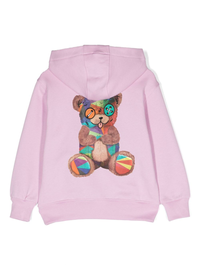 Shop Barrow Teddy Bear-print Cotton Sweatshirt In Pink