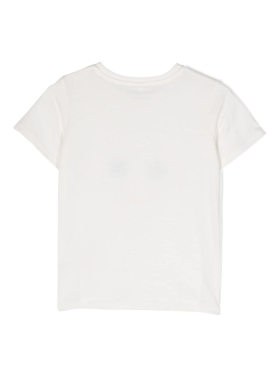 Shop Stella Mccartney Heart-embroidered T-shirt In White