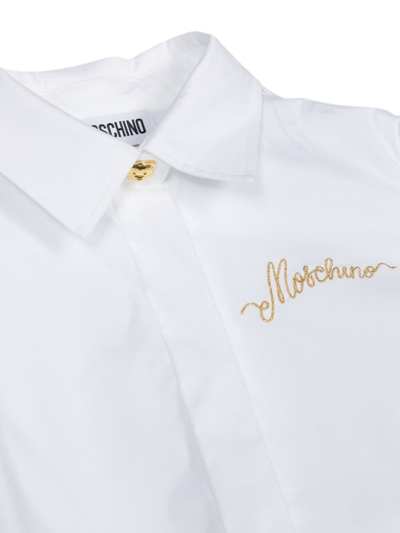 Shop Moschino Logo-embroidered Shirt In White