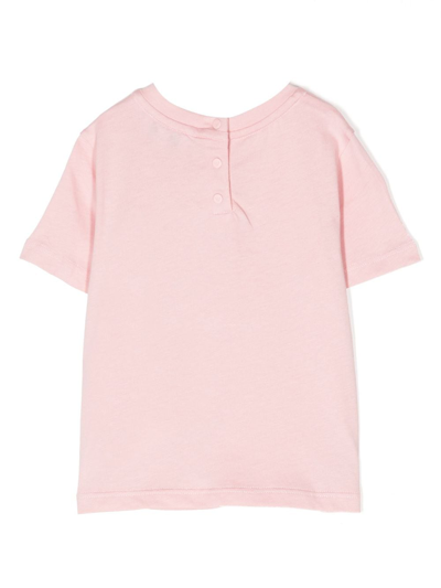 Shop Emporio Armani Graphic-print Cotton T-shirt In Pink