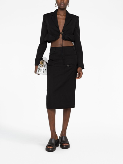 Shop Jacquemus La Veste Croissant Cropped Blazer In Black