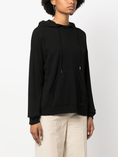 Shop Woolrich Drawstring-hooded Jumper In Black