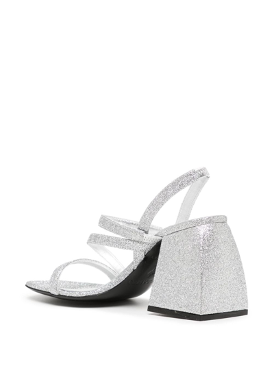 Shop Nodaleto Bulla Gemini 90mm Glitter Sandals In Silver